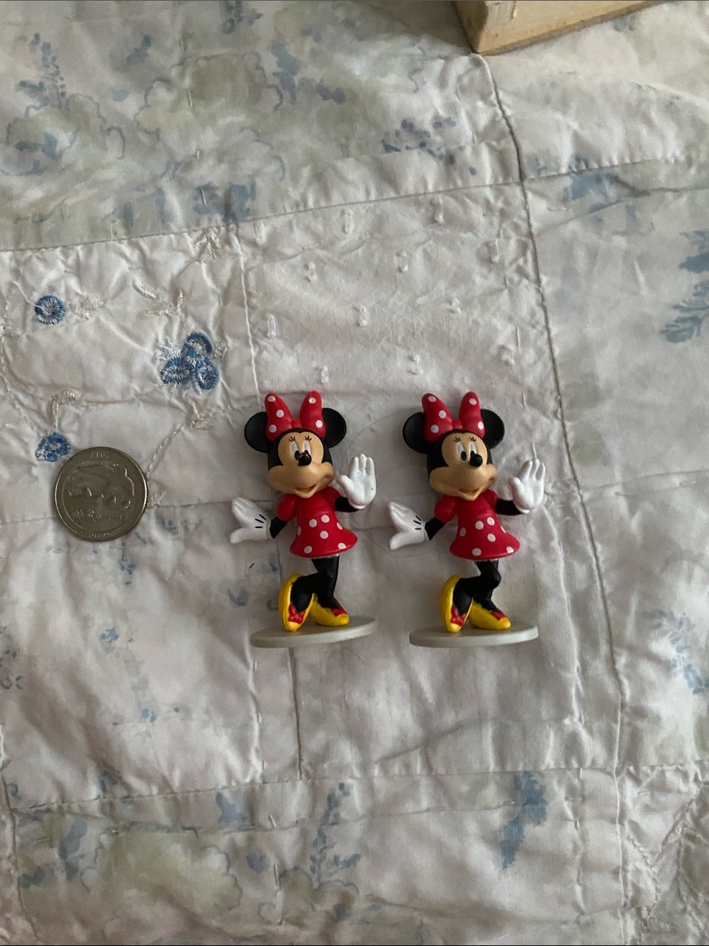 Disney Minnie Mouse Red Polka Dot Figurine Hair Accessory Pair